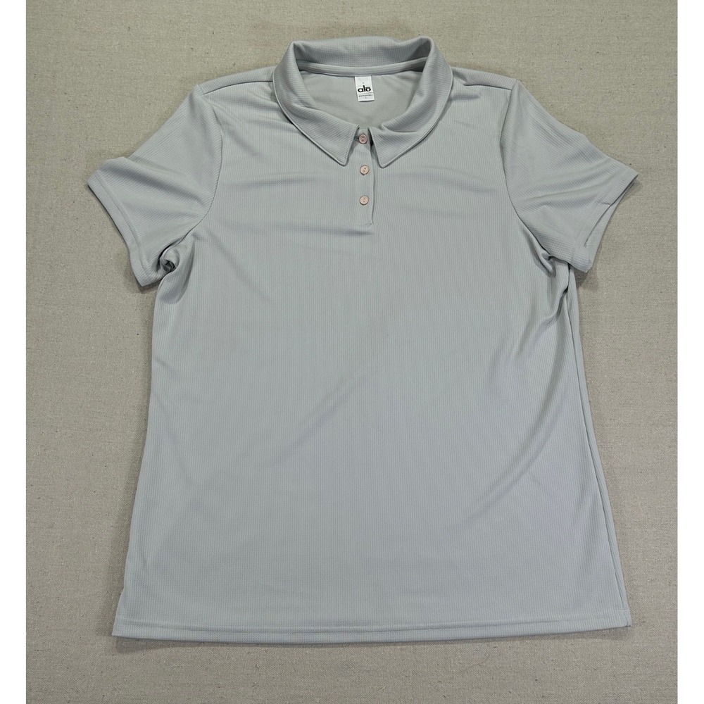 ALO Women's Large Performance Golf  Polo Athletic Athleisure Wear Tennis Top‎